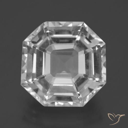 11.33ct Natural Clear White Quartz, Emerald Cut, VVS