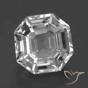 11.33 ct White Quartz Stone, Natural Quartz in Asscher Cut Shape for Sale