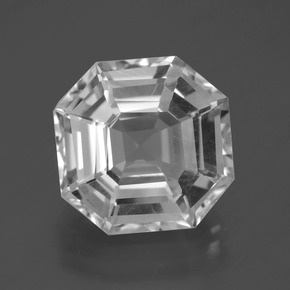 Blanco claro Cuarzo Gema - 9ct Corte Asscher (ID: 395985)