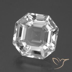 10.48 ct White Quartz Stone, Natural Quartz in Asscher Cut Shape for Sale