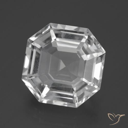 11.03ct Natural Clear White Quartz, Emerald Cut, VVS-VS