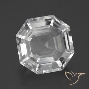 11.03 ct White Quartz Stone, Natural Quartz in Asscher Cut Shape for Sale