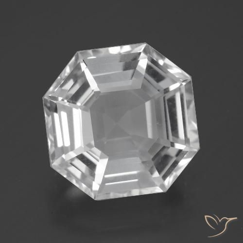 10.64ct Natural Clear White Quartz, Emerald Cut, VVS