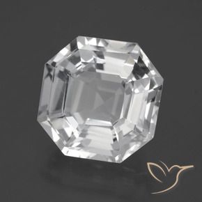 10.26 ct White Quartz Stone, Natural Quartz in Asscher Cut Shape for Sale