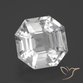 10.02 ct White Quartz Stone, Natural Quartz in Asscher Cut Shape for Sale