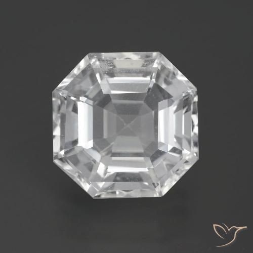 11.12ct Natural Clear White Quartz, Emerald Cut, VVS-VS