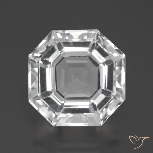 Blanco claro Cuarzo Gema - 14.5ct Corte Asscher (ID: 396023)