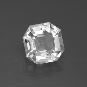 3.41 ct White Quartz Stone, Natural Quartz in Asscher Cut Shape for Sale