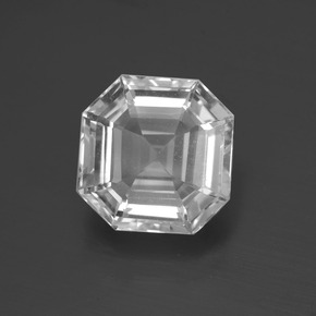 Clear White Quarz Edelstein - 5.5ct Asscher Schliff (ID: 396050)