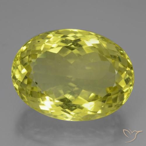 24.36ct Natural Medium Yellow Quartz, Oval, VVS