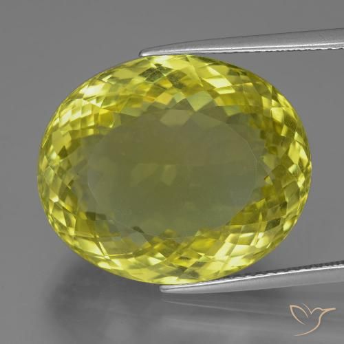 30.47ct Natural Medium Yellow Quartz, Oval, VVS