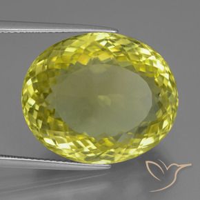 30.47 ct Yellow Quartz Stone, Natural Quartz in Oval Portuguese-Cut Shape for Sale