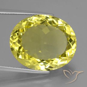 24.07 ct Yellow Quartz Stone, Natural Quartz in Oval Facet Shape for Sale