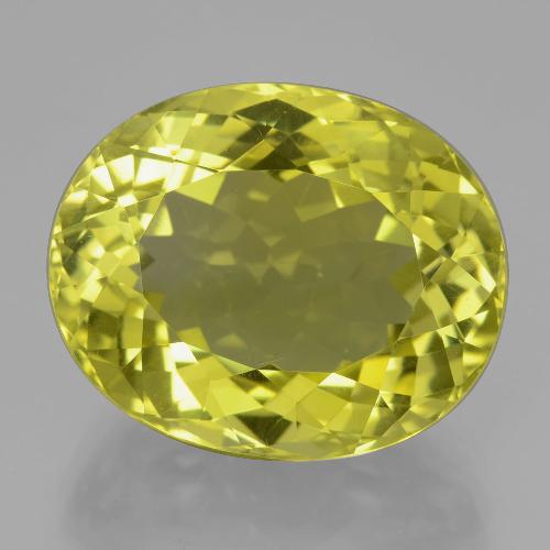Vivid Yellow Quartz Gem - 25.4ct Oval Facet (ID: 398895)