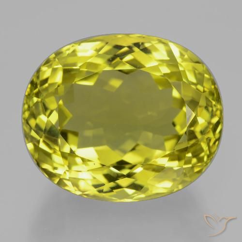 37.71 ct Yellow Quartz, 22 x 18.5 mm Oval Cut From Brazil, Photo A