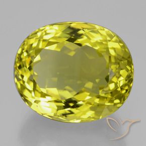 37.71 ct Yellow Quartz Stone, Natural Quartz in Oval Facet Shape for Sale
