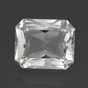 10.38 ct White Quartz Gemstone, Quartz Gem in Octagon Facet Shape for Sale.