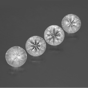 6.10 ct White Quartz Stone, Natural Quartz in Diamond-Cut Shape for Sale