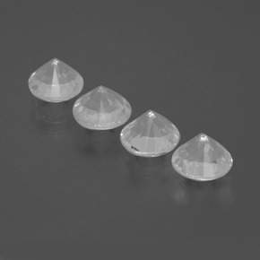 Quartz Gemstone in 7.6 mm Size for Sale, Quartz Stone in White Color