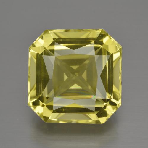 13.1 x 13mm Octagon / Scissor Cut Yellow Quartz from Brazil, Weight of 9.86ct, Natural irradiated Gemstone in VVS-VS Clarity, 1pc Quartz - Color: Greenish Yellow, Mohs Hardness of 7 suitable for daily wear jewelry, Photo A