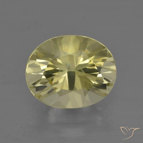 Cuarzo Diamante corte de óvalo de 4,27 ct de Brasil, Dimensión 12,1 x 9,8mm, Claridad vvs, Piedra preciosa natural Irradiado, 1 pieza de Cuarzo en color Amarillo pálido, Dureza Mohs de 7 Adecuado para joyas de uso diario, Photo A