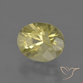 3.50 ct Yellow Quartz Stone, Natural Quartz in Oval Diamond-Cut Shape for Sale