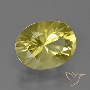 5.19 ct Yellow Quartz Stone, Natural Quartz in Oval Diamond-Cut Shape for Sale