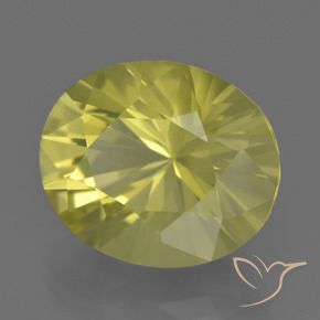 10.74 ct Yellow Quartz Stone, Natural Quartz in Oval Diamond-Cut Shape for Sale