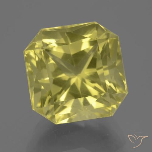 10.50ct Natural Medium Yellow Quartz, Emerald Cut, VS