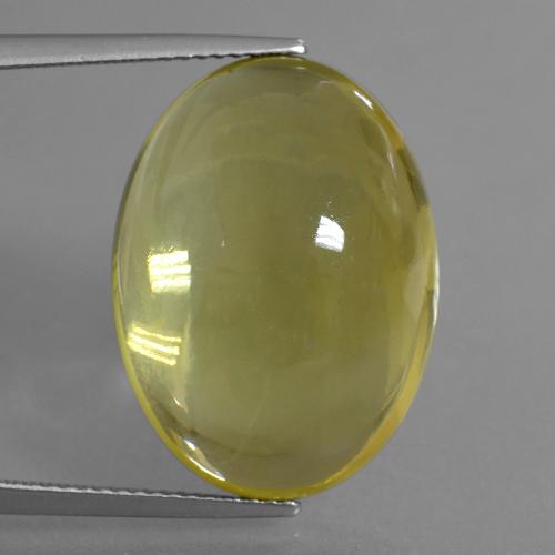 Светло-желтый Кварц Камень - 25.7ct Овал Кабошон (ID: 405980)