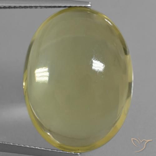 32.66ct Natural Light Yellow Quartz, Oval, Transparent
