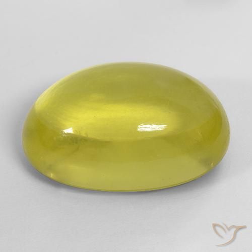Quartz Gemstone in 26.2 x 18.2 mm Size for Sale, Quartz Stone in Bumblebee Yellow Color