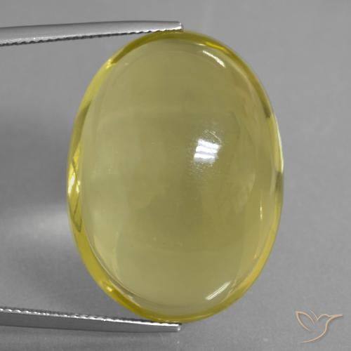 48.99ct Natural Medium-Light Yellow Quartz, Oval, Transparent