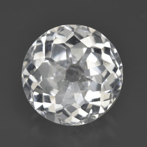 Clear White Quarz Edelstein - 6.2ct Rund Blütenschliff (ID: 408481)