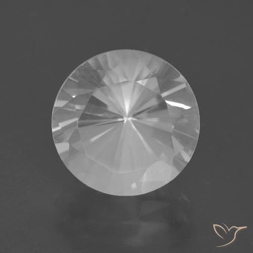 5.63ct Natural White Quartz, Round, VVS-VS