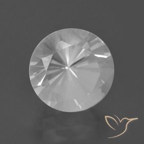 5.63 ct White Quartz Stone, Natural Quartz in Diamond-Cut Shape for Sale
