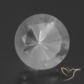 7.05 ct White Quartz Stone, Natural Quartz in Diamond-Cut Shape for Sale