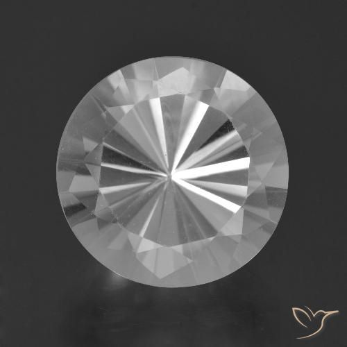 Quartz blanc 6,83 ct, taille diamant 12,9 mm du Brésil, Photo A