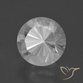 5.81 ct White Quartz Stone, Natural Quartz in Diamond-Cut Shape for Sale