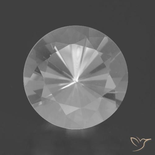 7.37 ct White Quartz, 12.9 mm Diamond Cut From Brazil, Photo A