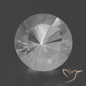 7.37 ct White Quartz Stone, Natural Quartz in Diamond-Cut Shape for Sale
