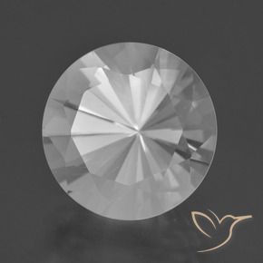 7.29 ct White Quartz Stone, Natural Quartz in Diamond-Cut Shape for Sale