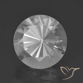 6.27 ct White Quartz Stone, Natural Quartz in Diamond-Cut Shape for Sale