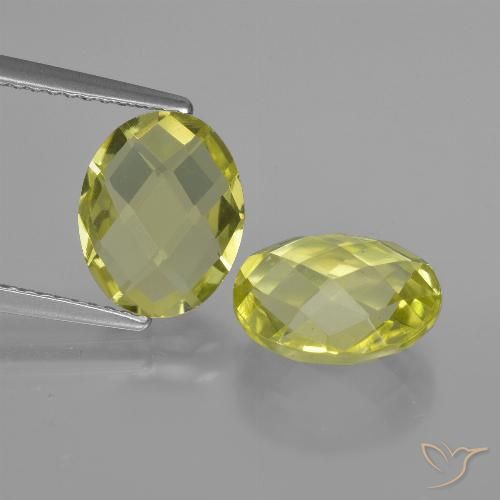 4.72 ct Yellow Quartz, 10 x 8 mm Oval Checkerboard From Brazil, Photo A