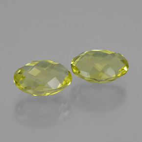 5.02 ctw Yellow Quartz Stones, Natural Quartz in Oval Checkerboard (double sided) Shape for Sale