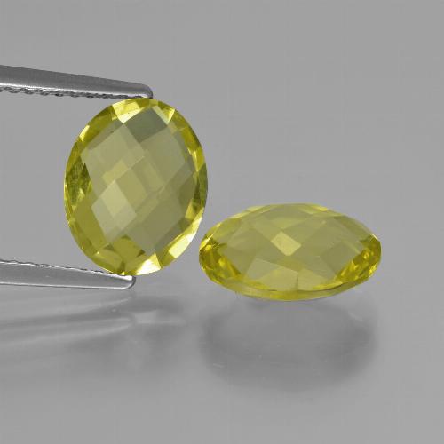 Light Yellow Quartz Gem - 2.3ct Oval Checkerboard (double sided) (ID: 417073)