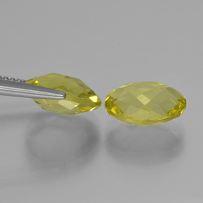 Quartz Gemstones in 10 x 8 mm (calibrated) Size for Sale, Quartz Stones in Light Yellow Color