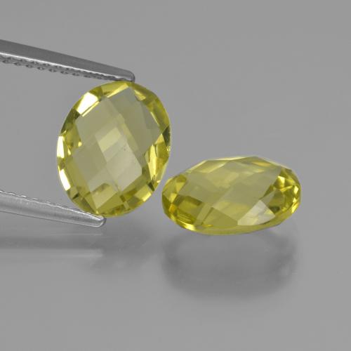Light Yellow Quartz Gem - 2.1ct Oval Checkerboard (double sided) (ID: 417079)