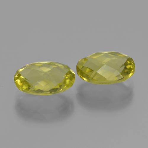 4.16 ctw Yellow Quartz Stones, Natural Quartz in Oval Checkerboard (double sided) Shape for Sale