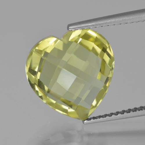 Medium Yellow Quartz Gem - 7ct Heart Checkerboard (double sided) (ID: 417131)